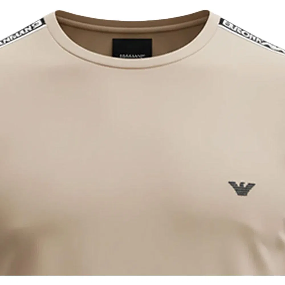 Футболка мужская бежевая crew neck moderate straight fit EMPORIO ARMANI, Beige — фото 3