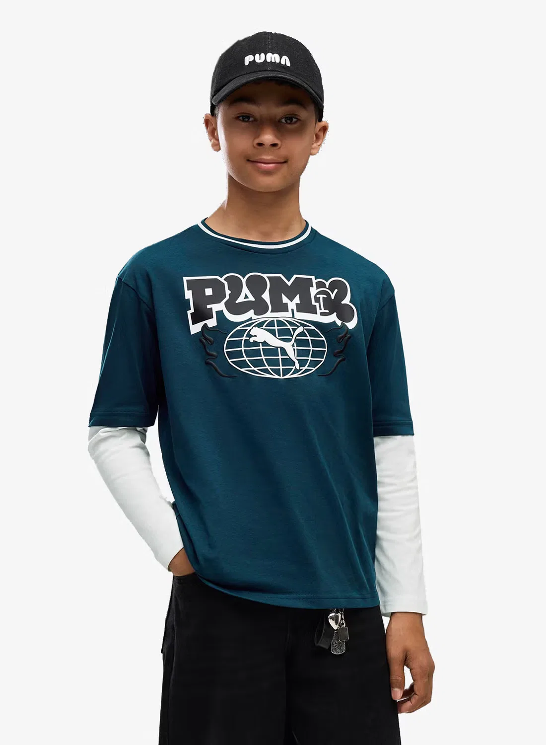Футболка с принтом Youth Mid90s Puma, темно-синий