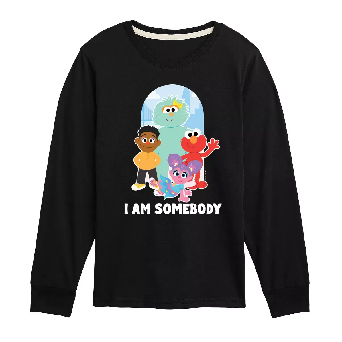 Детское футболка с длинным рукавом I Am Somebody Sesame Street, Navy