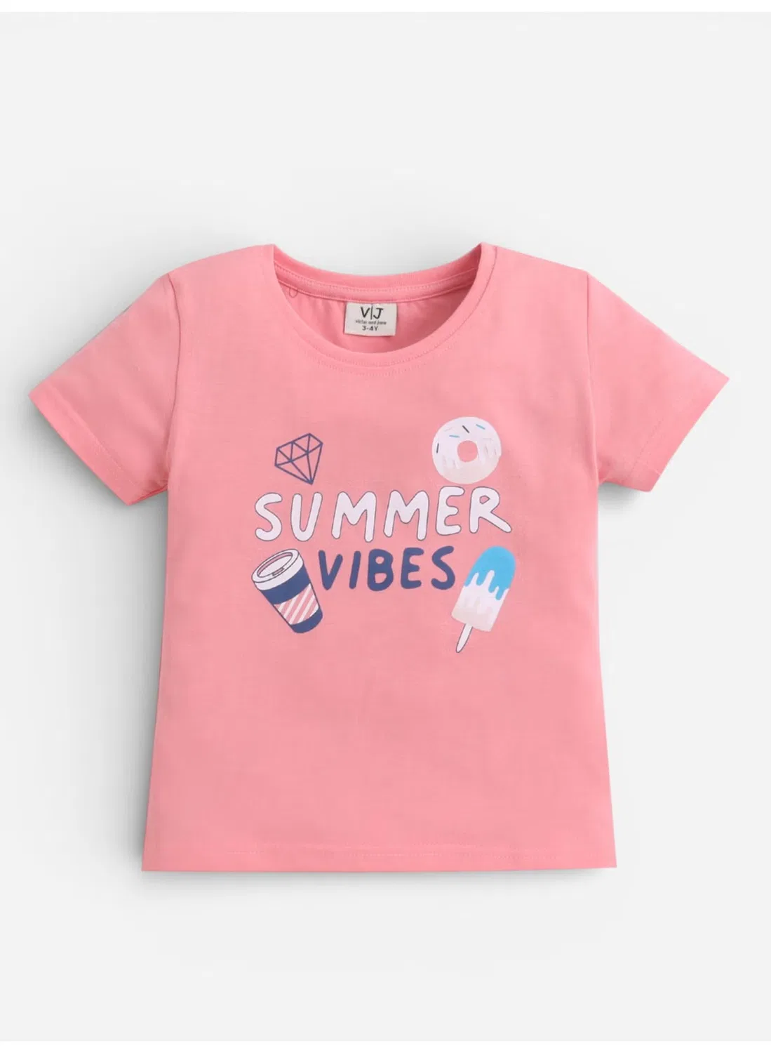 Комплект пижамный с принтом летнее настроение, модель Summer Vibes, Victor And Jane, темно-персиковый — фото 2