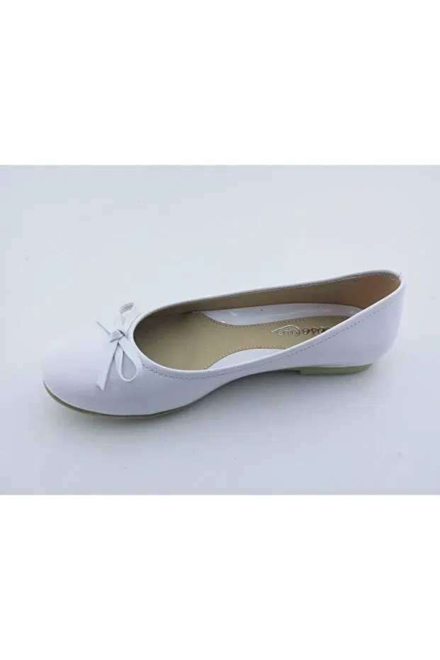 Детские балетки для девочек из лаковой кожи Rose Club Kids, White — фото 2