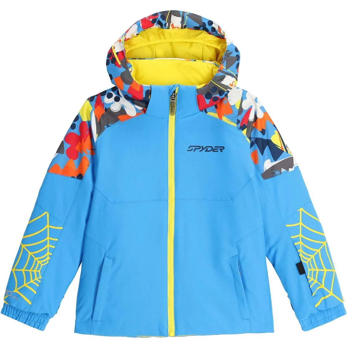 Куртка Challenger с капюшоном, утепленная, детская, Spyder, Yeti Camo Aether Blue