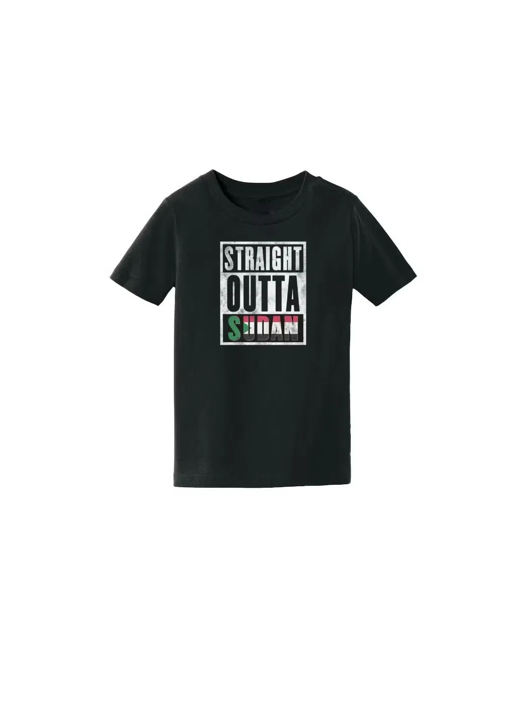Футболка с принтом прям из Судана хлопковая Printshop4Me, черный — фото 3