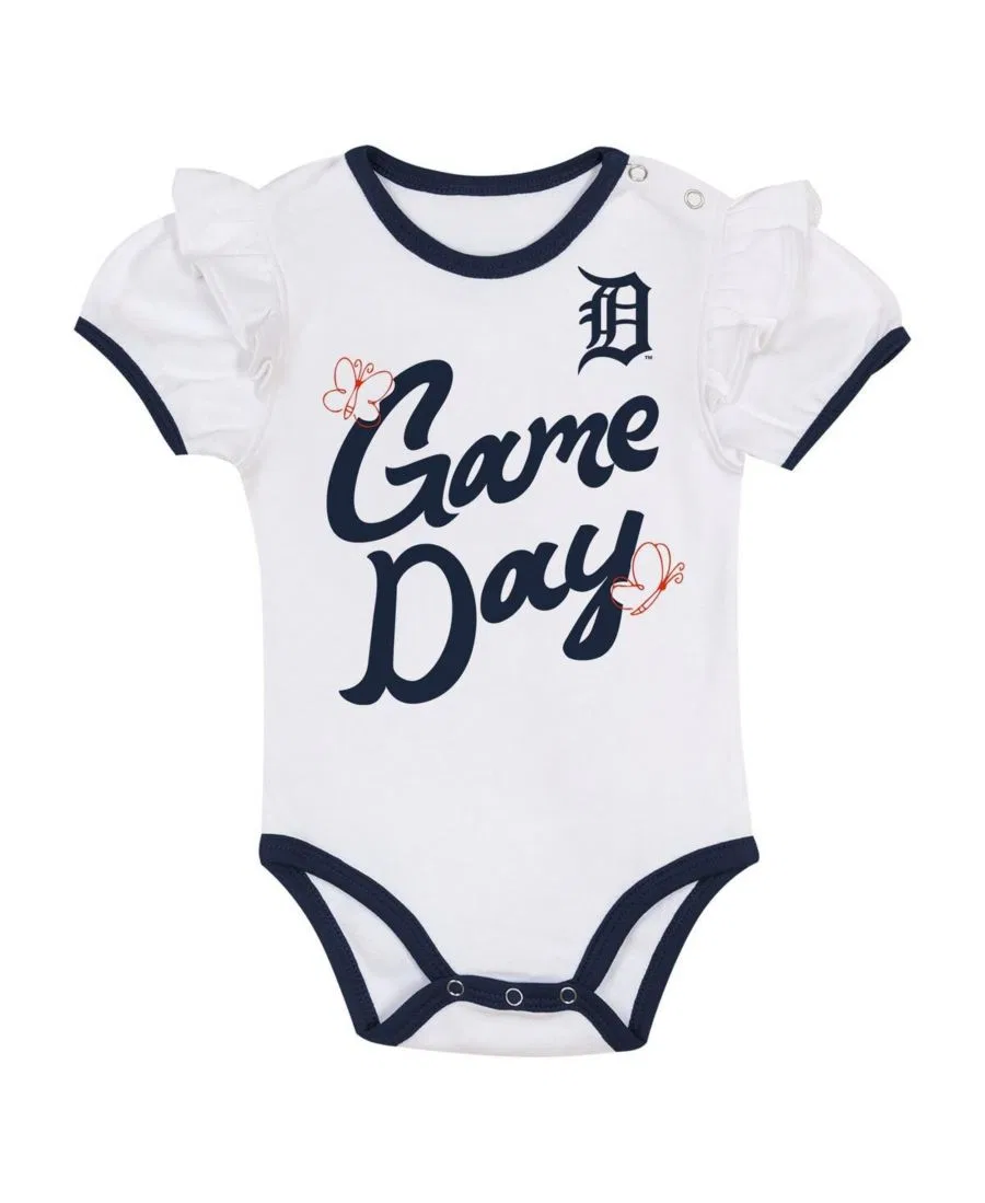 Комплект из боди, повязки и юбки с принтом Detroit Tigers Outerstuff, White Navy — фото 2