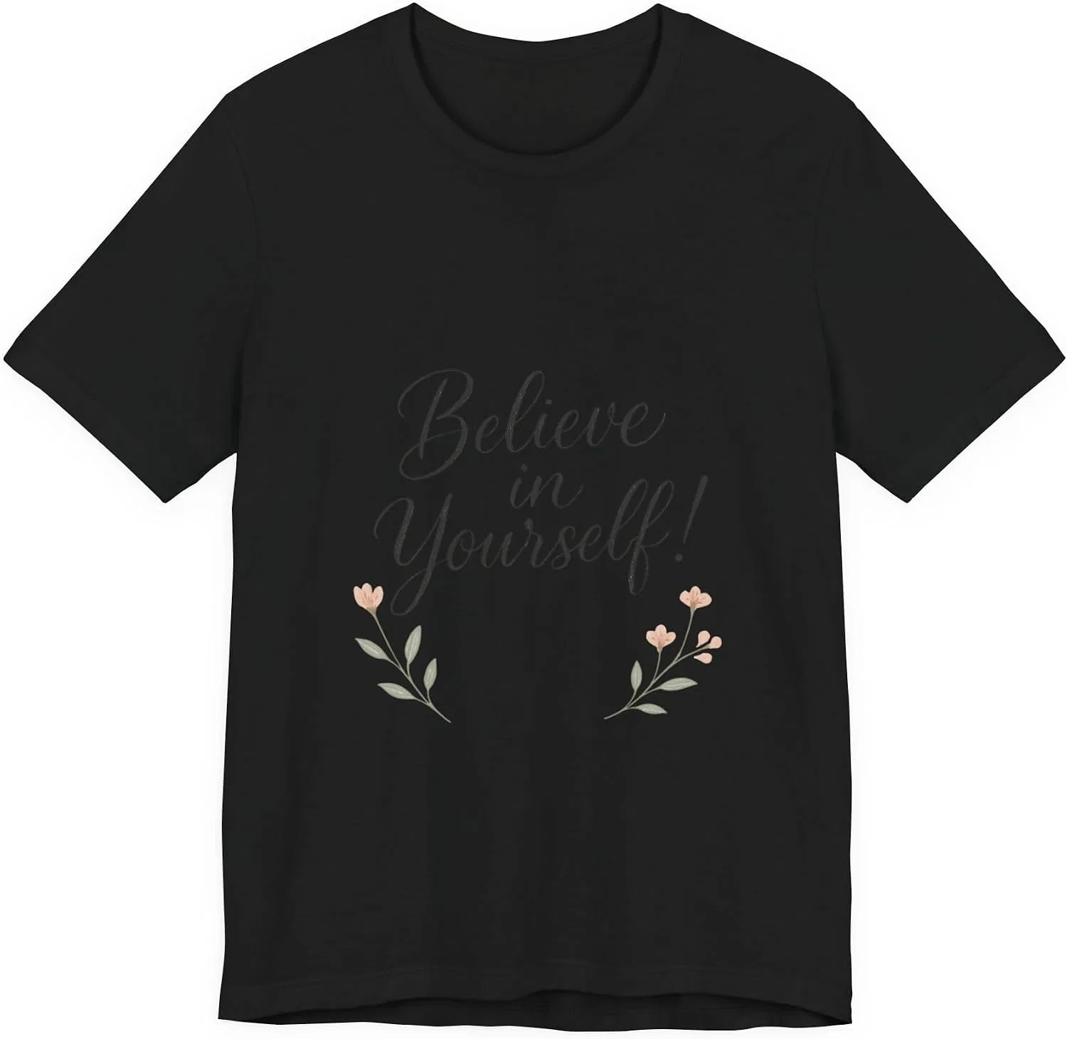 Унисекс футболка с принтом Believe in Yourself Bella+Canvas, Black — фото 3