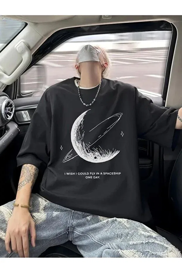 Мужская футболка с принтом с коротким рукавом Vexor, Black