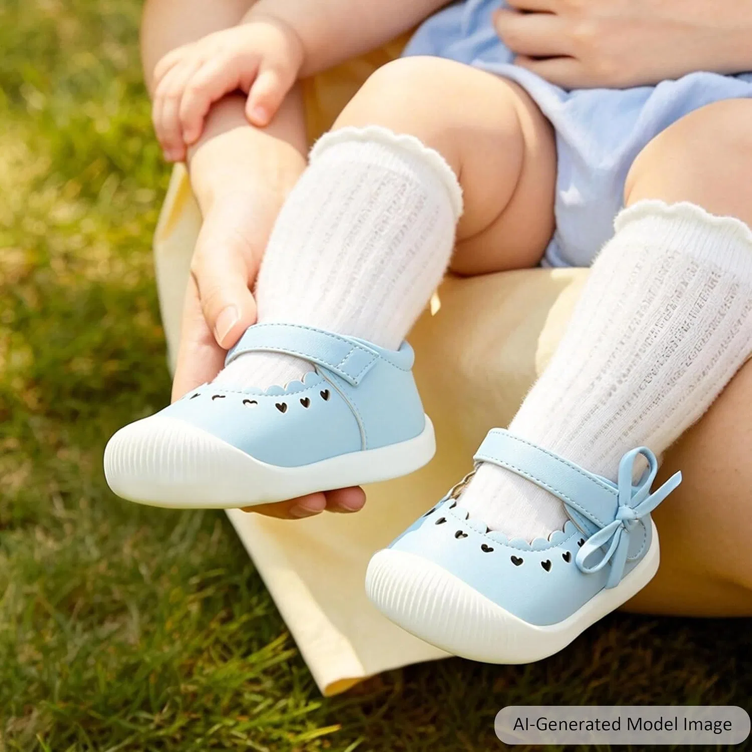 Детские туфли-мокасины для девочек Felix & Flora, Light Blue — фото 3