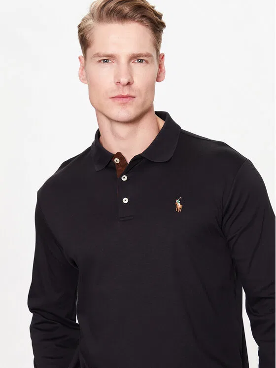 Поло slim fit Polo Ralph Lauren, черный — фото 4