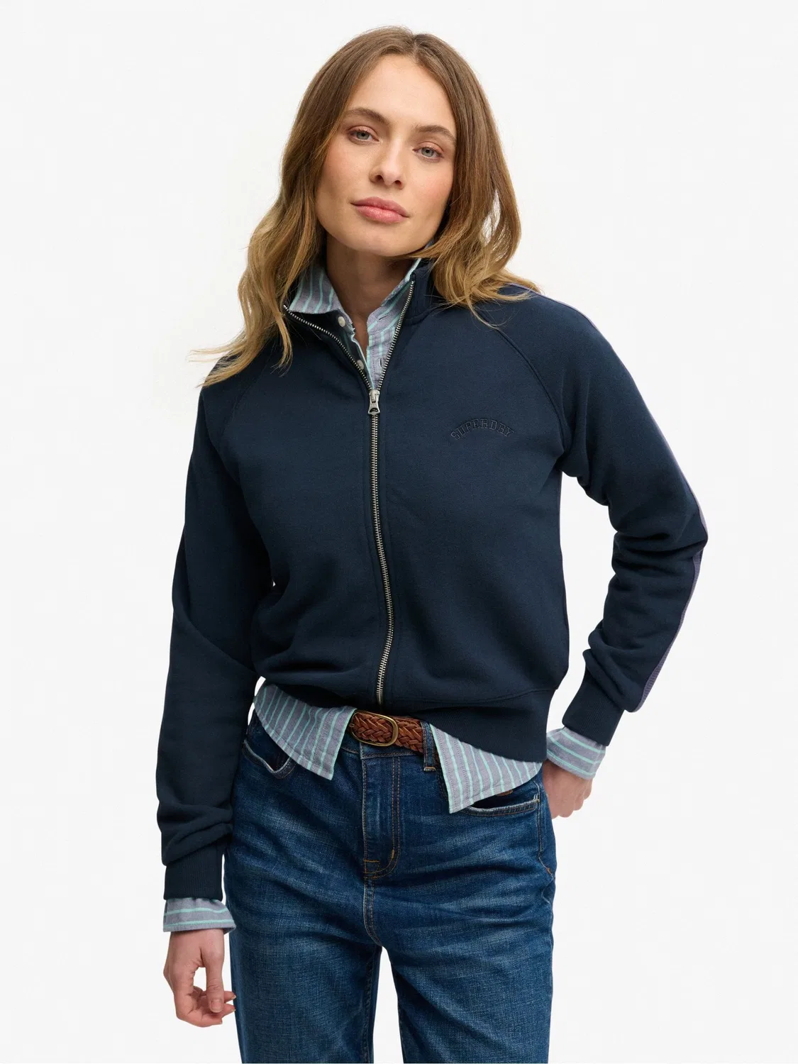 Толстовка на молнии Essential Logo Zip Track Top Superdry, синий