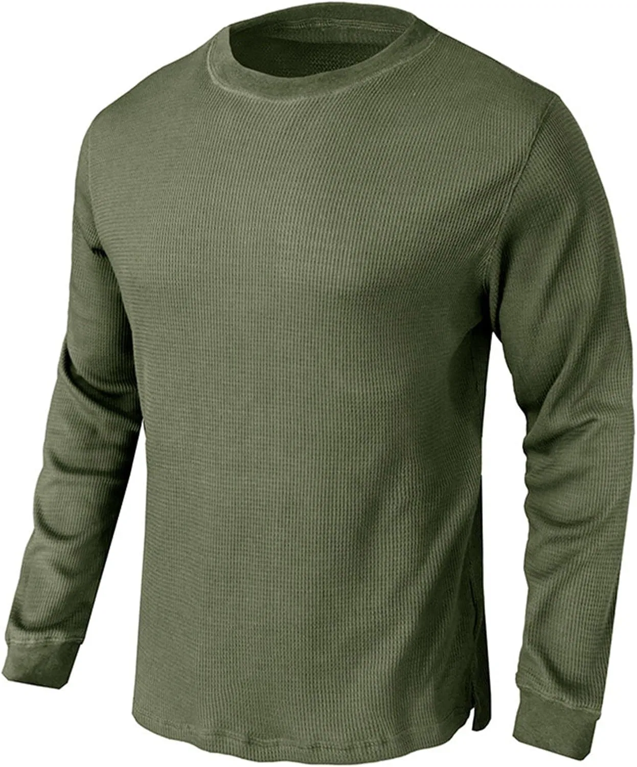 Мужская футболка с длинным рукавом Slim Fit, Army Green — фото 4