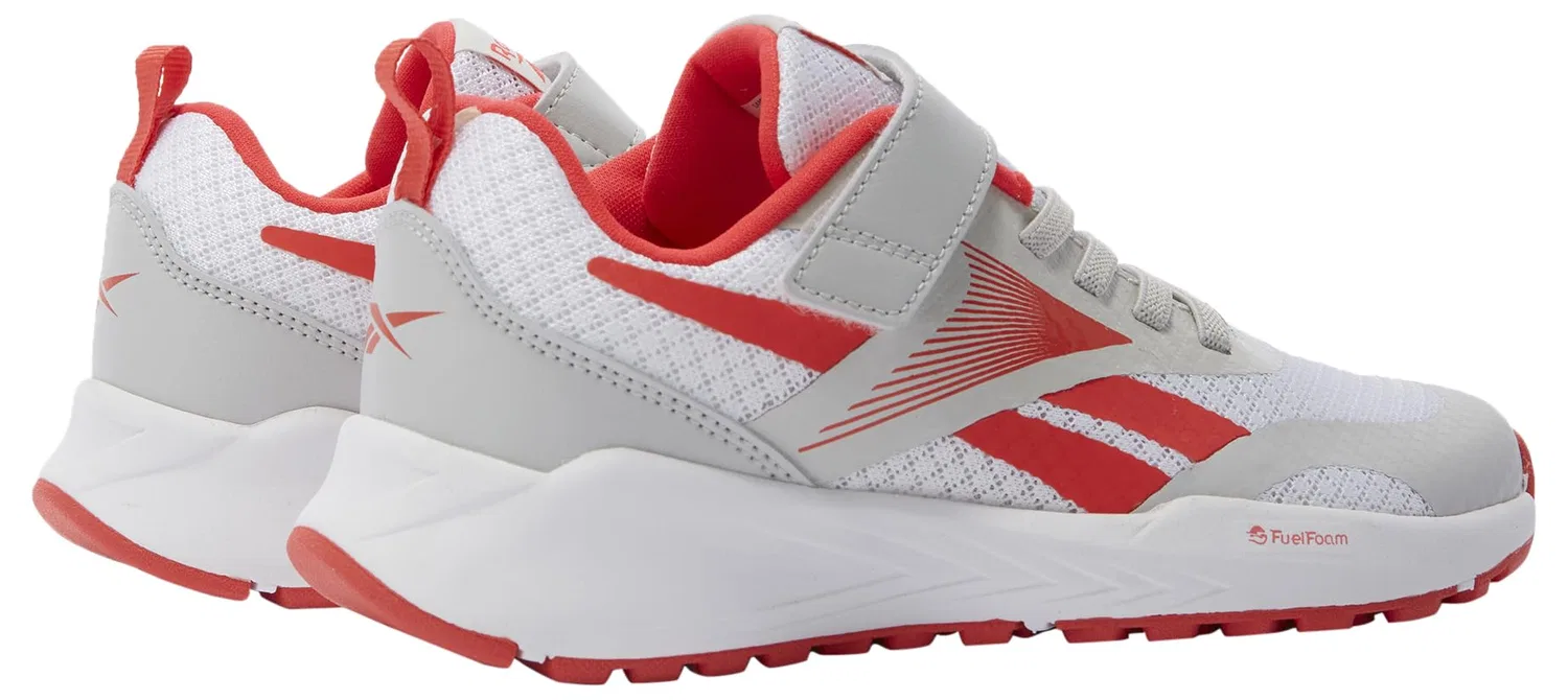 Детские кроссовки для мальчиков с эластичной шнуровкой Energen Run Elastic Lace & Top Strap Reebok, Mistgrey White Energyred — фото 3