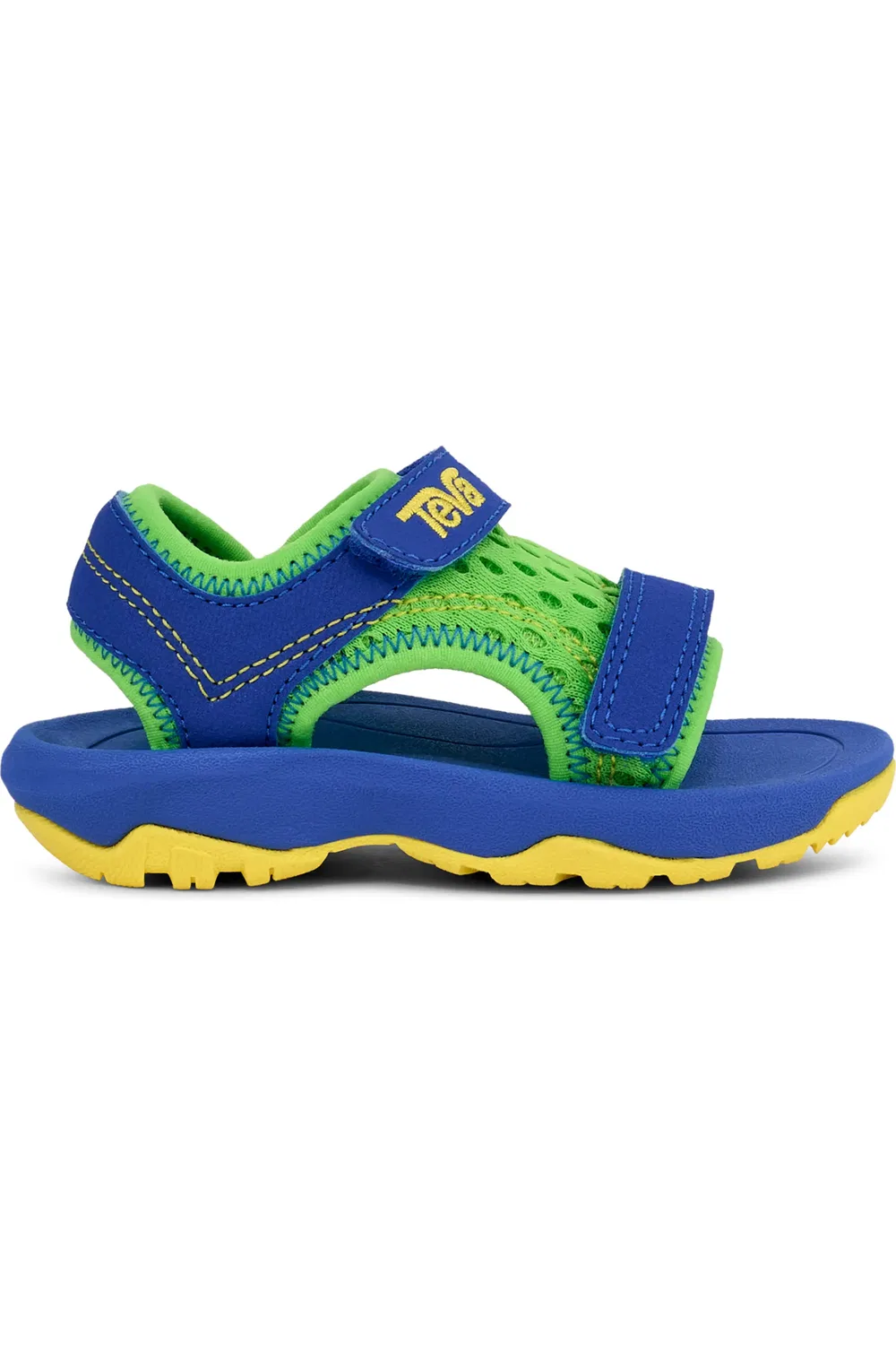 Детские сандалии спортивные на липучках Psyclone XLT Teva, Neon Green/Dazzling Blue — фото 3