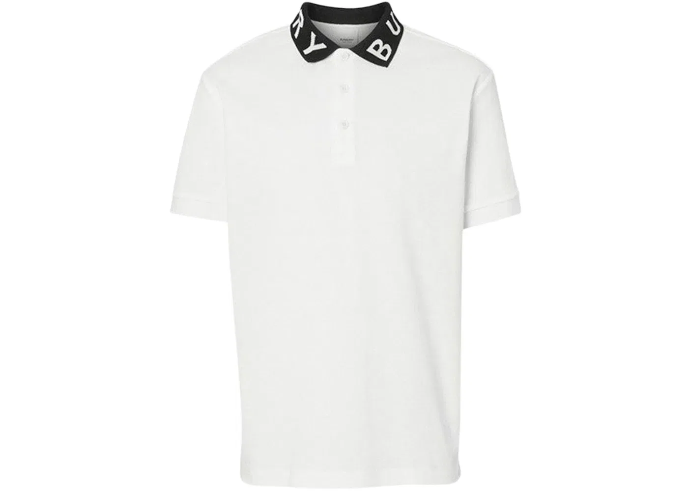 Мужское поло с длинным рукавом Ryland Collar Logo Burberry, White/Black