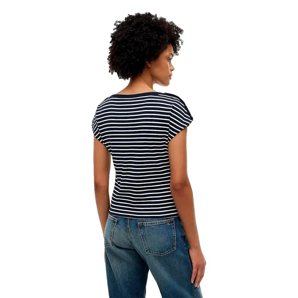Женская футболка с лодочным вырезом Tommy hilfiger, Blue — фото 2