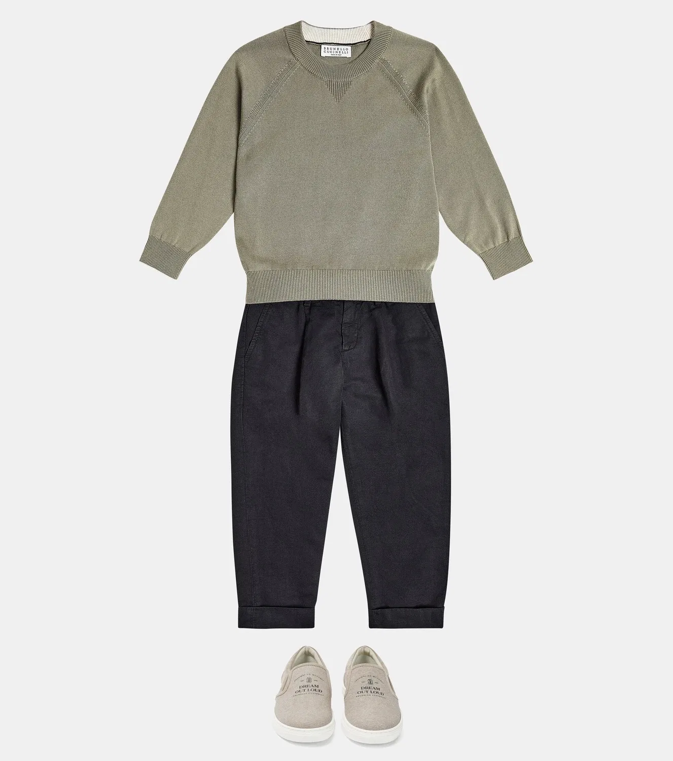 Свитшот хлопковый Brunello Cucinelli Kids, синий — фото 2