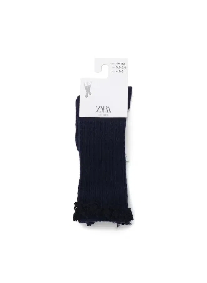 Носки детские с кружевной отделкой Zara, темно-синий — фото 2