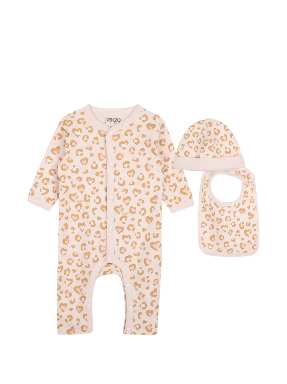 Комплект с леопардовым принтом Kenzo Kids, розовый