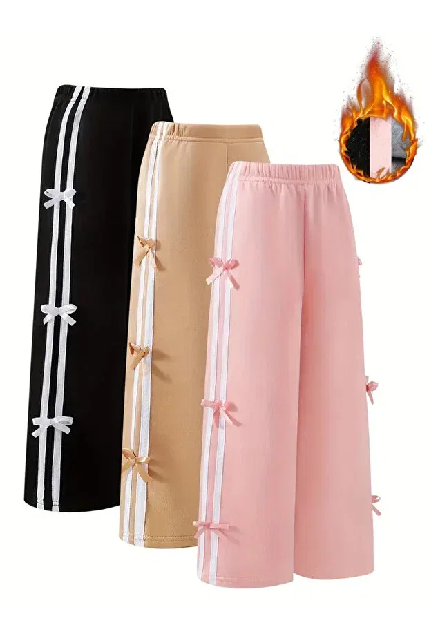 Детский комплект спортивных штанов с принтом Sportswear Keywest, Pink-Black-Brown
