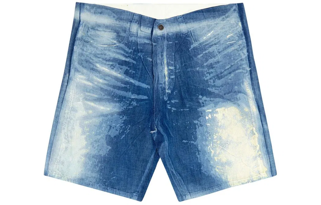 Джинсовые шорты с эффектом потертости DIESEL, Medium Blue