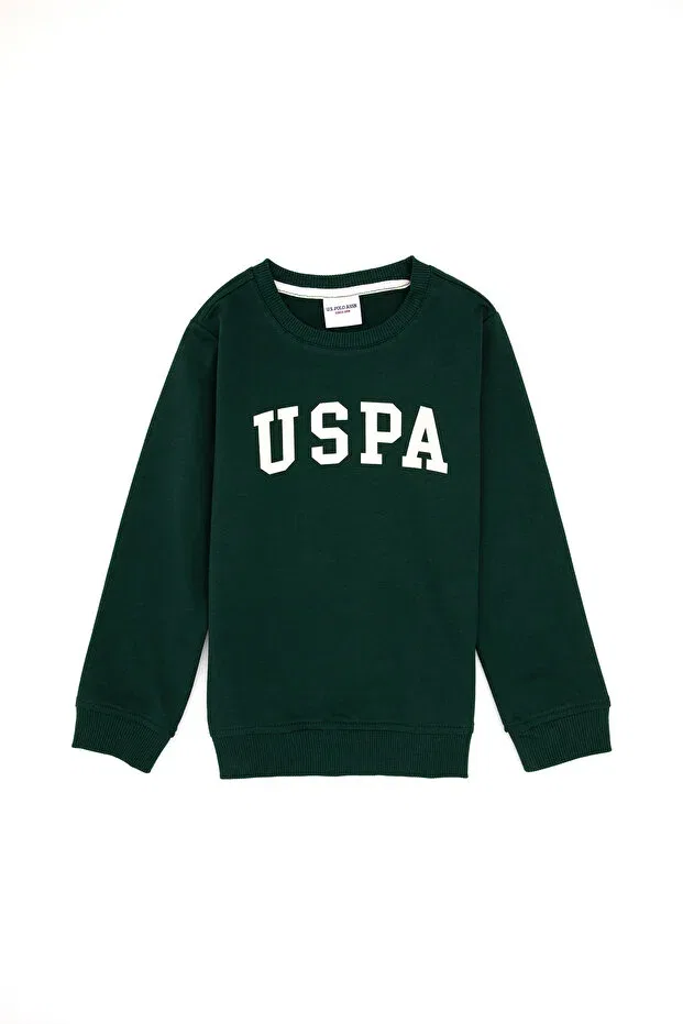 Детские свитшот для мальчиков с длинным рукавом U.S. Polo Assn., Dark Green