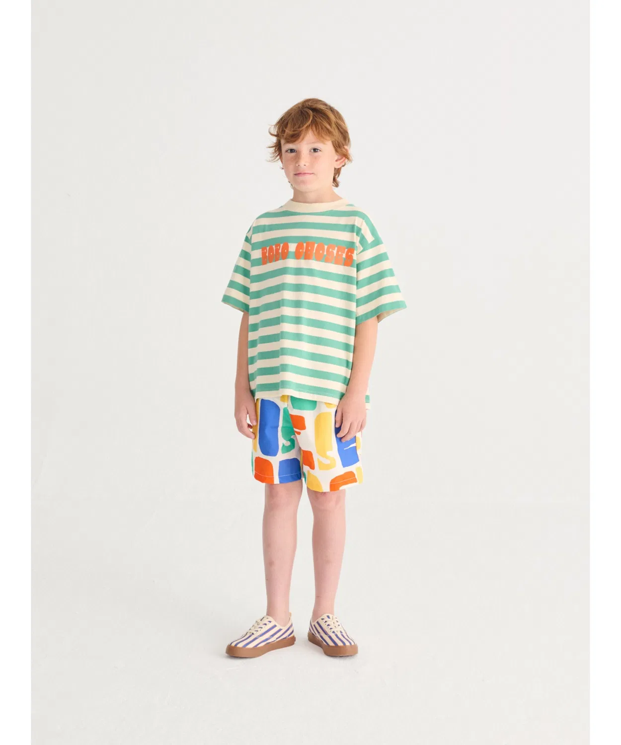Детские плавки с принтом BOBO CHOSES Color All Over Swim Board Shorts, Off White