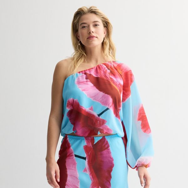 

Женский топ с одним рукавом Intempo, цвет poppy floral