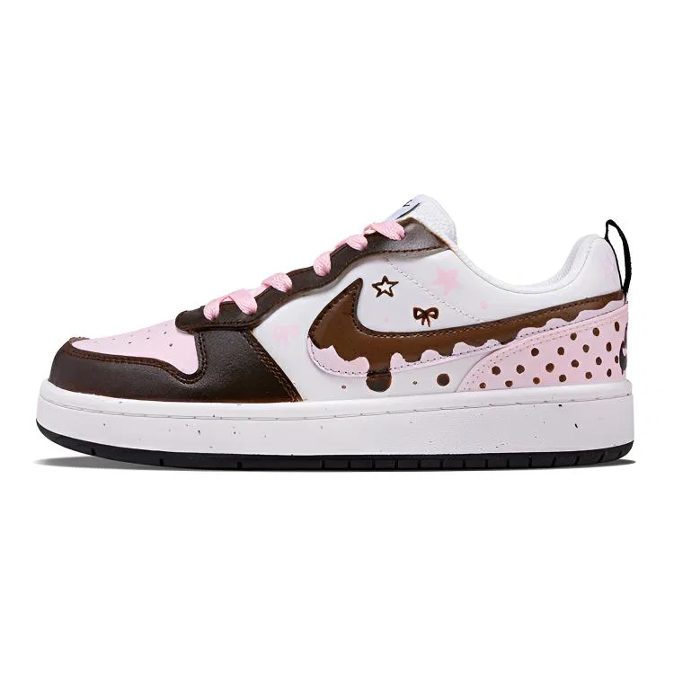 Детские повседневные кроссовки с кастомизированным дизайном Nike Court Borough 2, Pink Brown