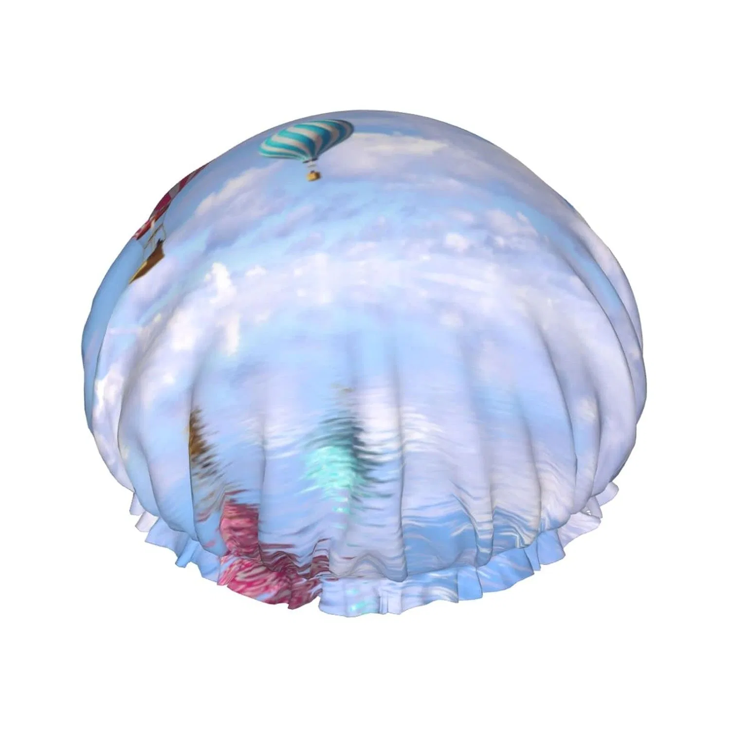 Шапочка для душа Double Layer Waterproof with Elastic Band, UNIOND, Hot Air Balloon Over The Sea