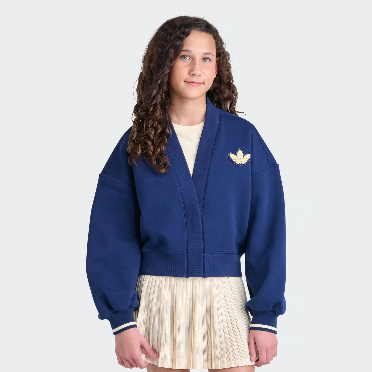 Детский трикотажный кардиган в стиле varsity Varsity Adidas Originals, темно-синий индиго
