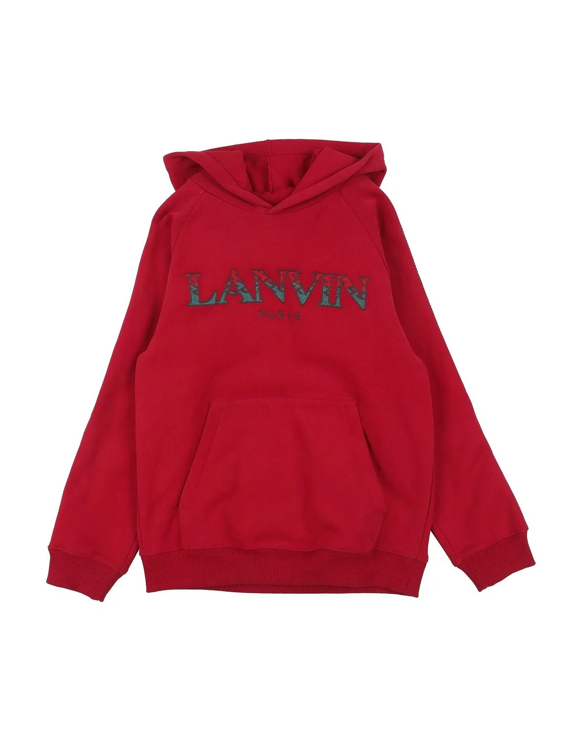 Флисовая кофта с капюшоном с принтом Lanvin, красный