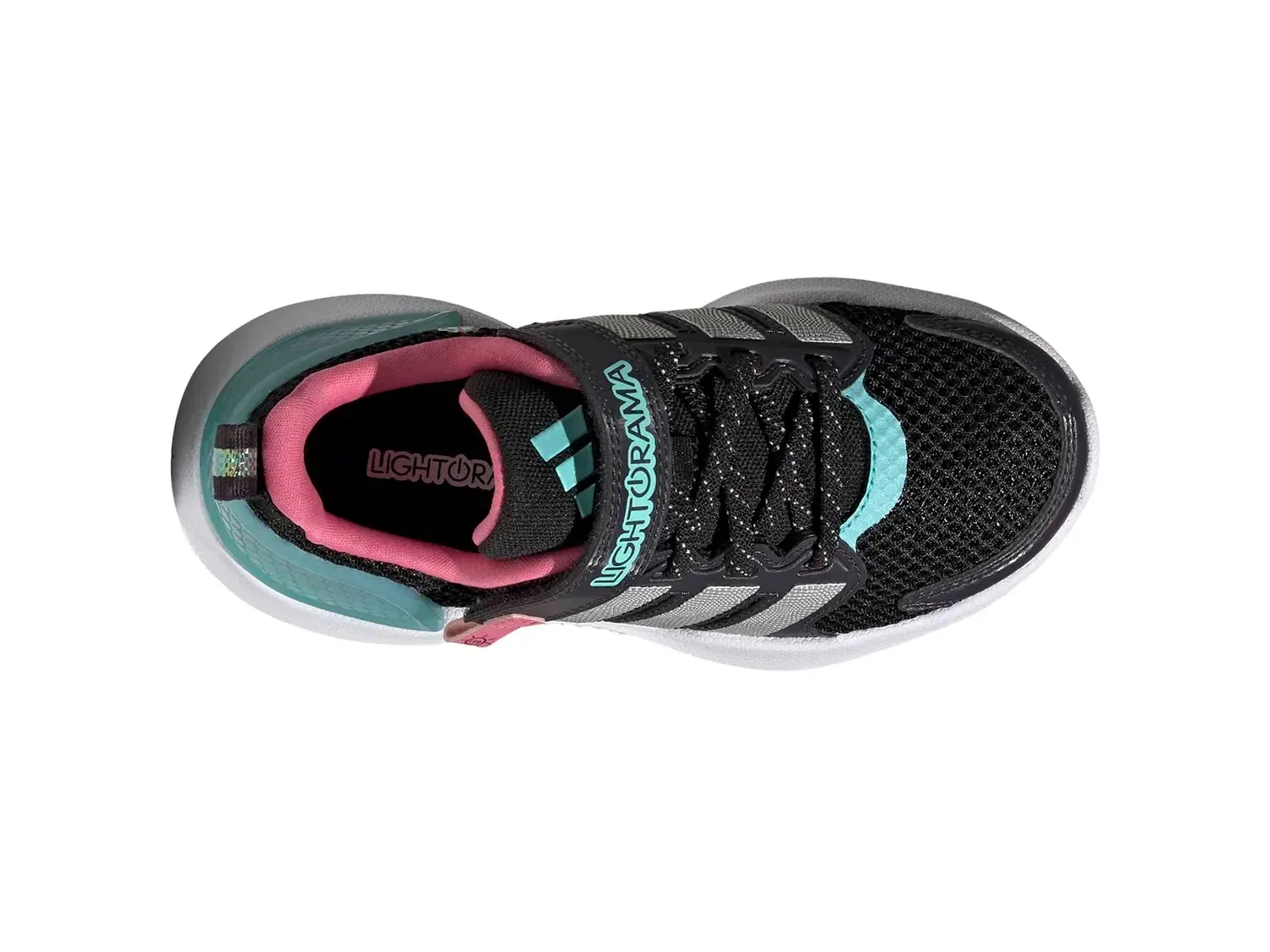 Кроссовки детские со светящейся пяткой Lightorama Runner, adidas, черный — фото 3