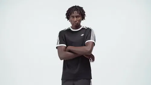 Мужская футболка с полосами на рукавах 3-Stripes T-Shirt, Adidas Originals, черный — фото 2