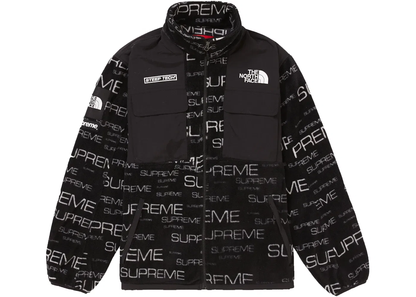 Мужская куртка с принтом Steep Tech Fleece Supreme, Black