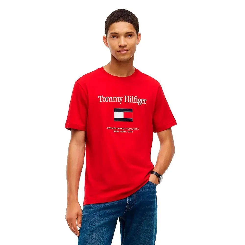 Мужская футболка с вышивкой Embroidery Flag Tommy hilfiger, Red