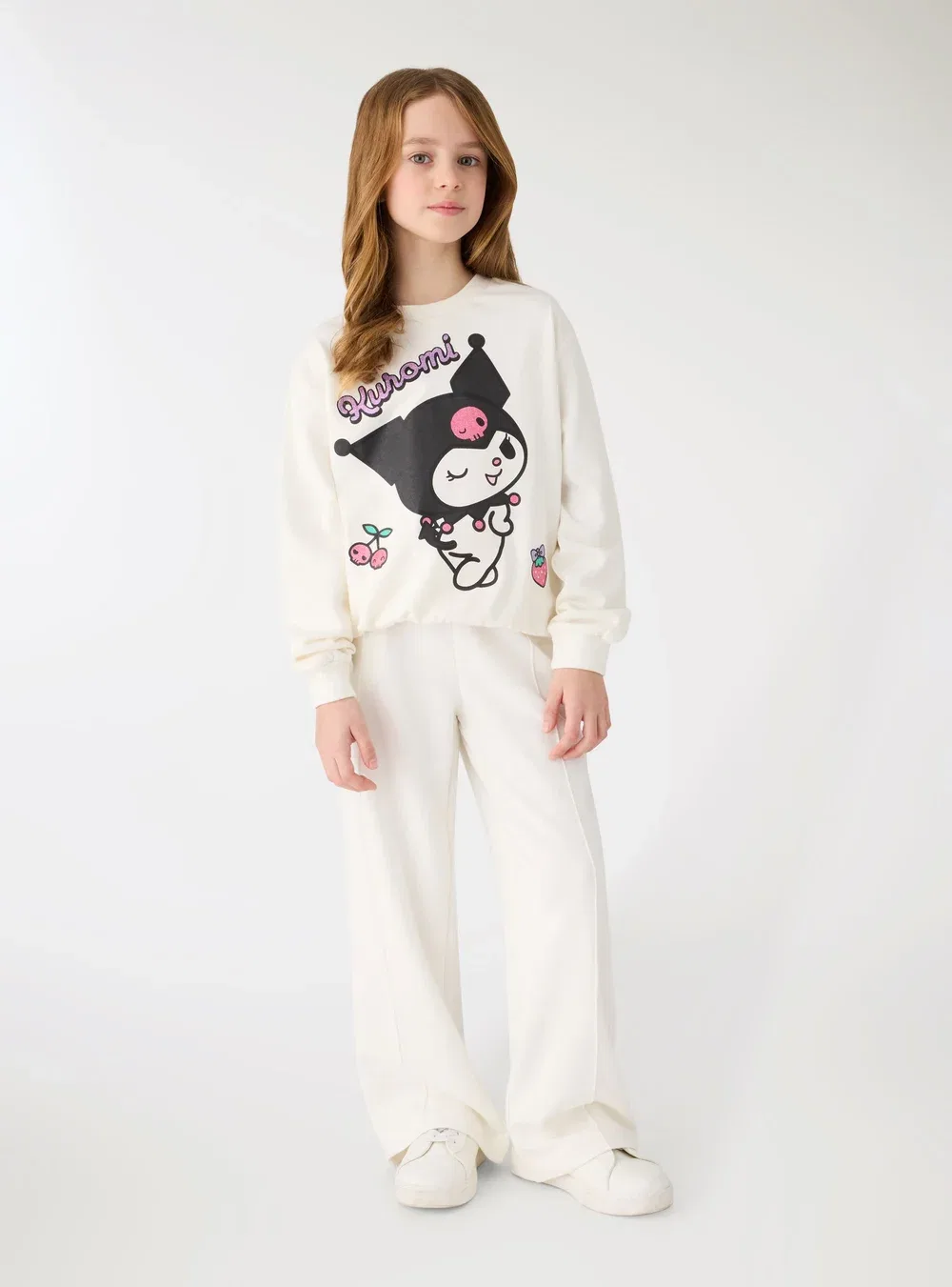 Широкие спортивные штаны Terranova, Bianco Lana