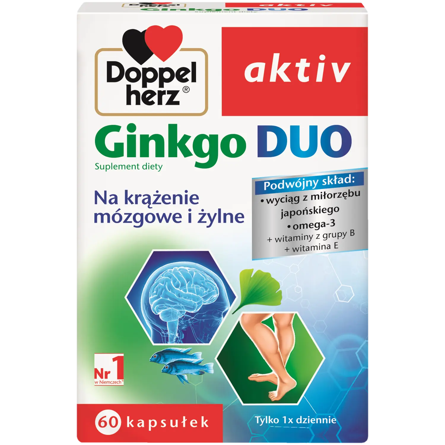 

Doppelherz Aktiv Ginko Duo биологически активная добавка, 60 капсул/1 упаковка