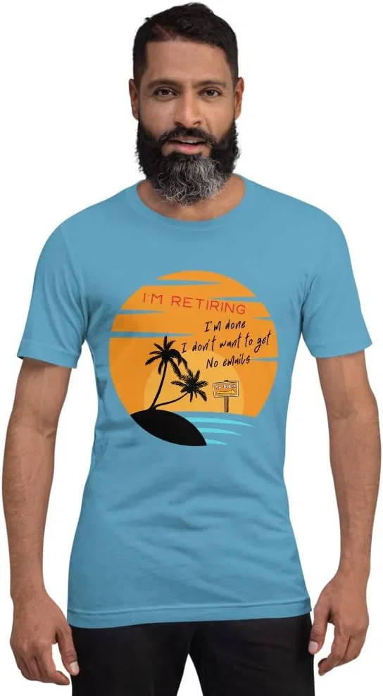 Мужская футболка с принтом No Emails 3001 Unisex, Ocean Blue