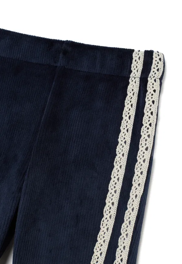 Брюки вельветовые Treggings with flare Ovs, Dark blue, темно-синий — фото 3