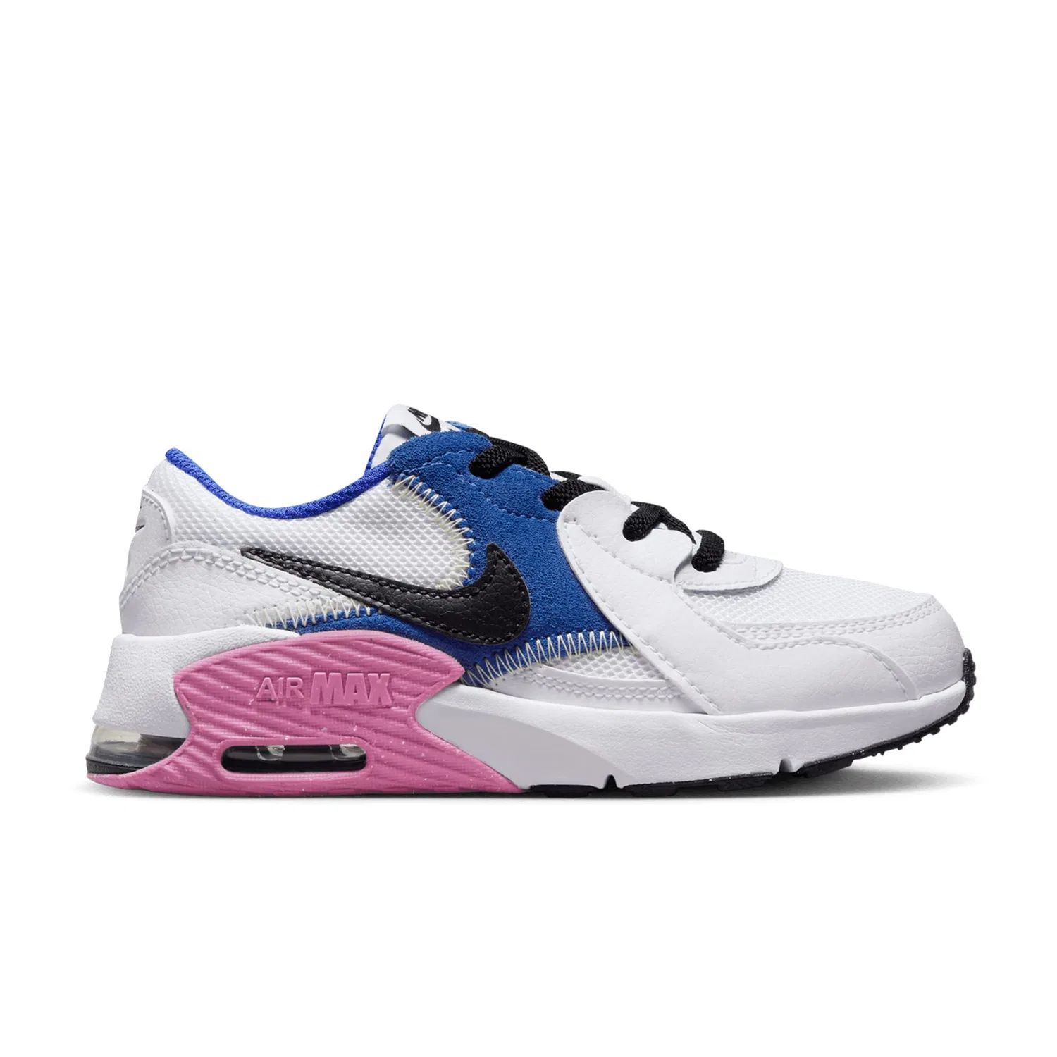 Детские кроссовки для мальчиков с амортизацией Air Max Excee NIKE, Multicoloured White Black Hyper Royal Active Fuchsia — фото 2