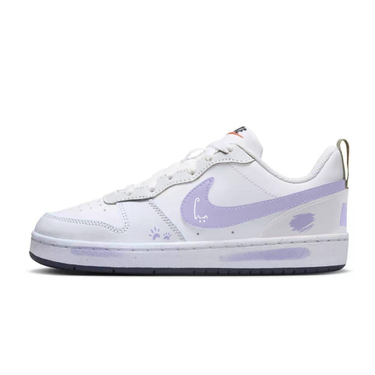 

Nike Court Borough нескользкие амортизирующие кроссовки для скейтбординга низкие light purple детские