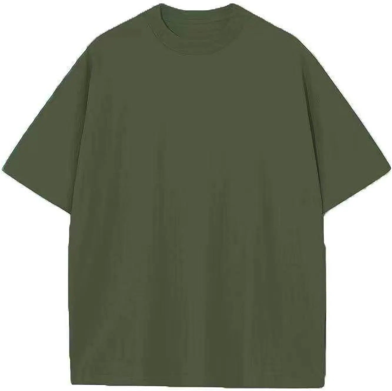 Мужская свободная футболка с круглым вырезом Generic, Army Green — фото 3