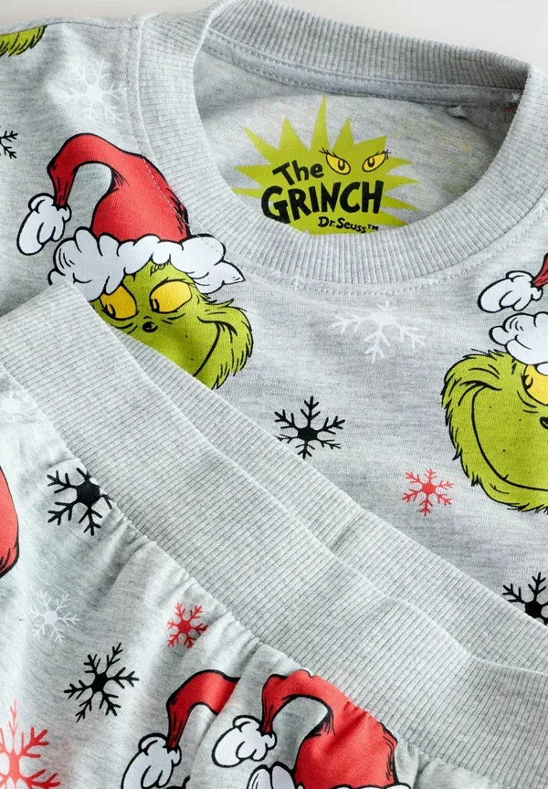 Пижамный комплект с принтом Regular fit - single jogger xmas set Next, Green/Grey Grinch, зеленый/серый — фото 2