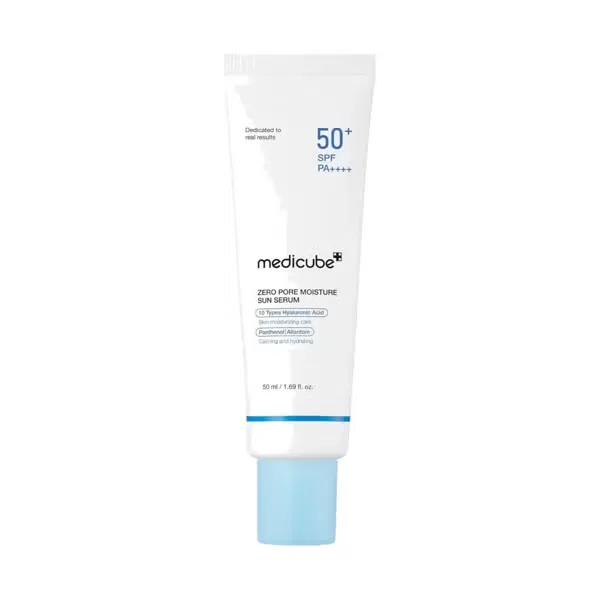 Солнцезащитный сыворотка-крем для лица с SPF50+ PA++++ увлажняющая для сужения пор MEDICUBE Zero Pore Moisture Sun Serum, 50 мл