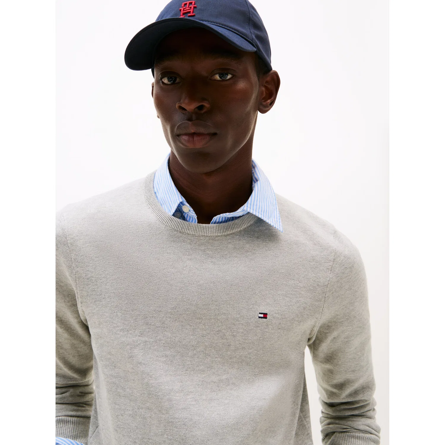 Мужской джемпер с круглым вырезом Tommy Hilfiger, Light Grey Heather — фото 4