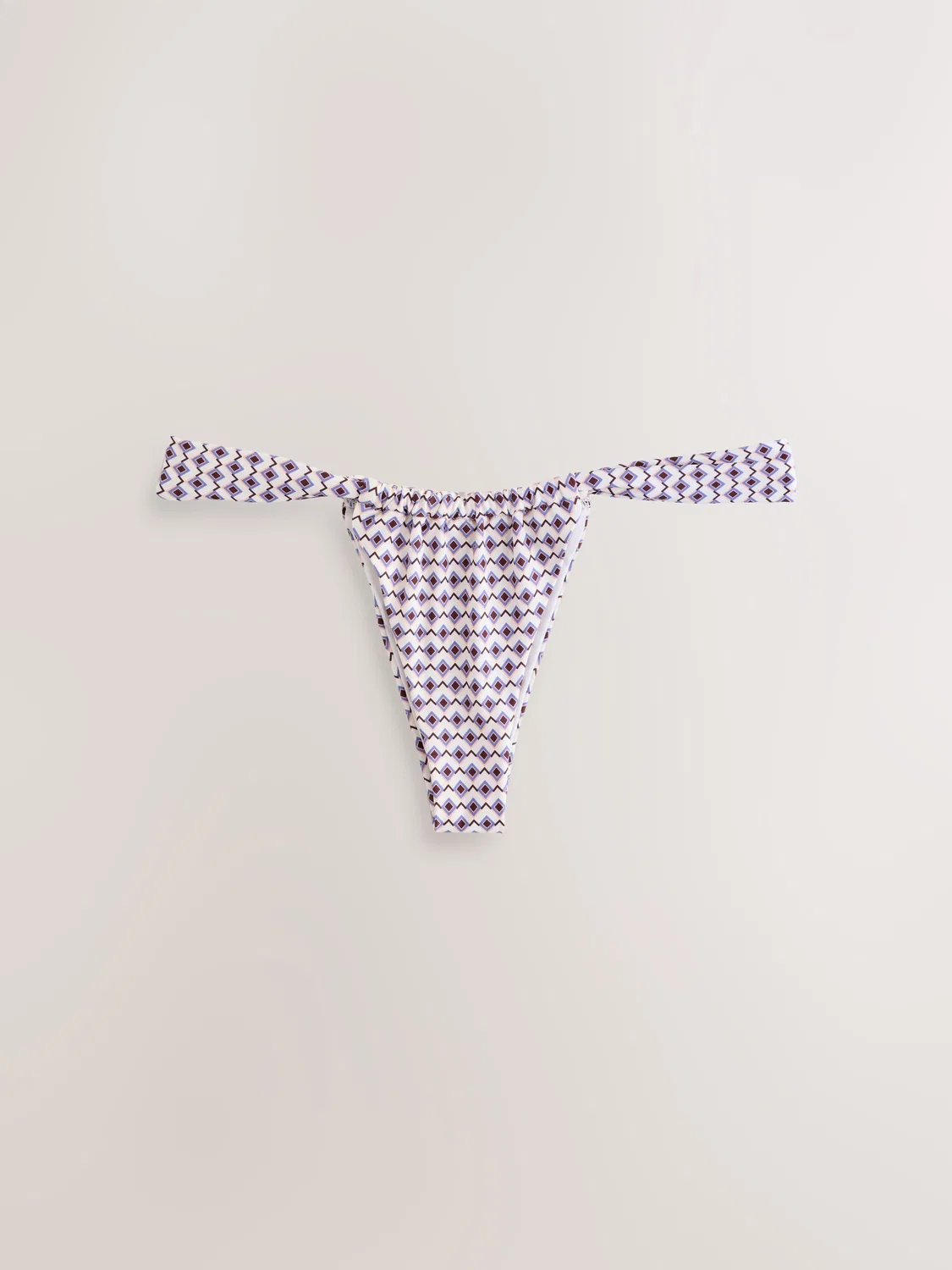 Танга бикини Tanga Bikini Bottoms Next, Ecru/Brown Geometric — фото 4