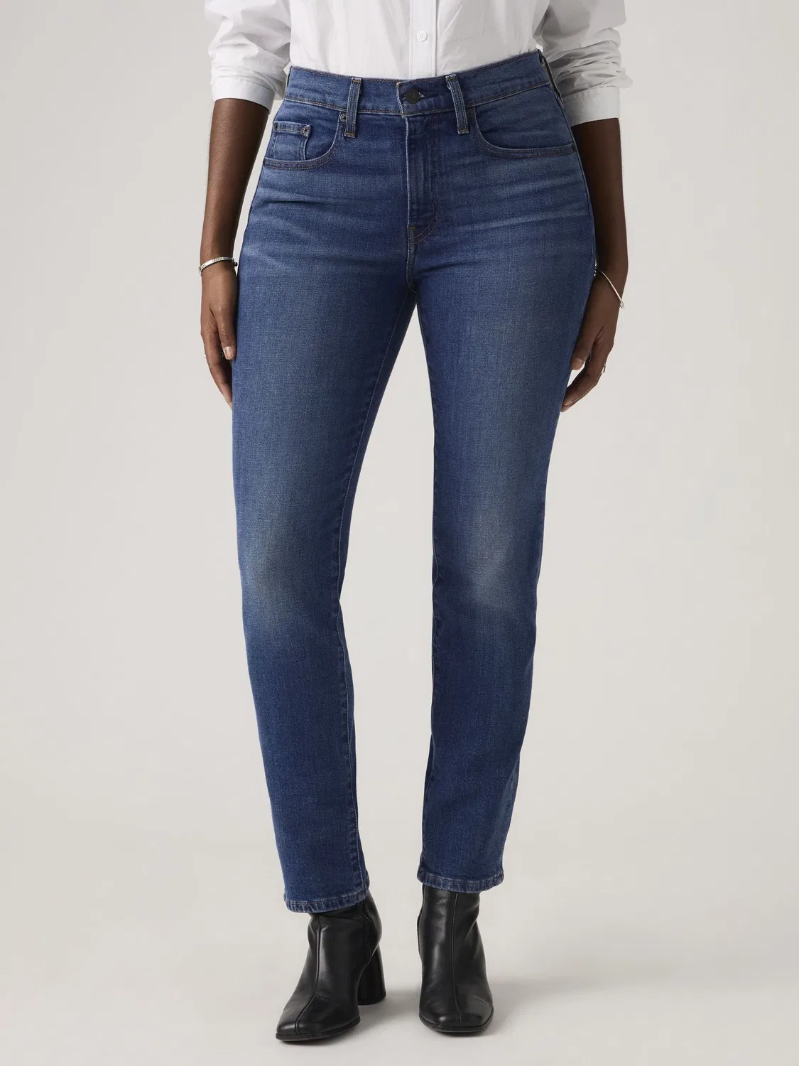 Джинсы прямого кроя, высокая посадка Levi's, синие — фото 3