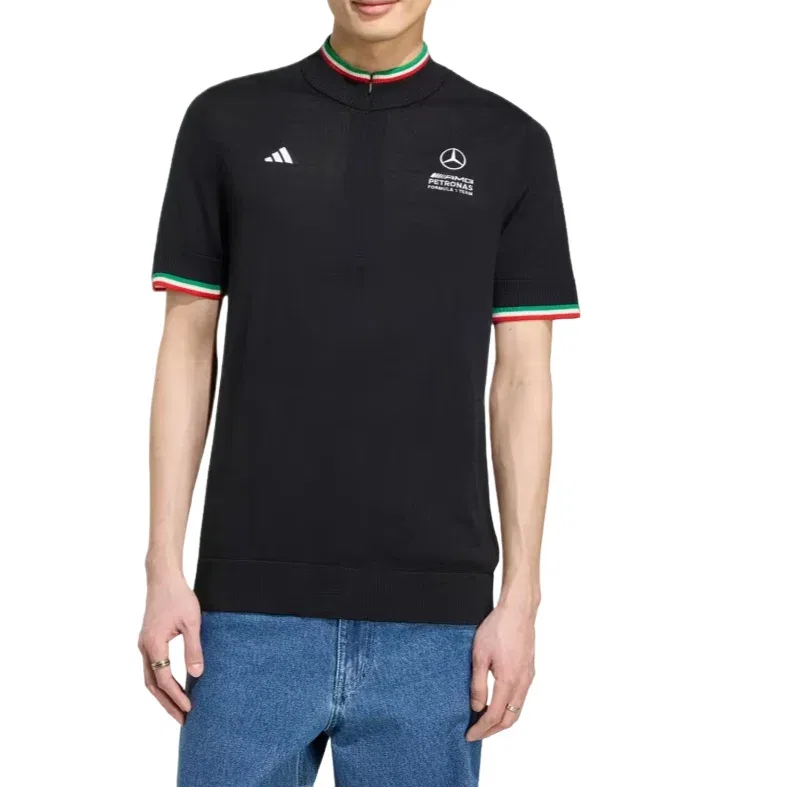 Мужская футболка Mercedes - AMG Petronas Formula 1 Team Imola Merino Top Team T-Shirt 'Black' adidas, черный — фото 3