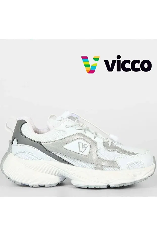 Детские спортивные туфли для прогулок с липучкой Vicco, White