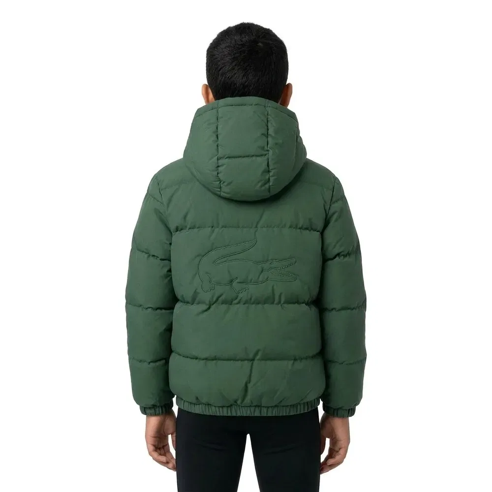 Пуховик Core Puffer Lacoste Kids, зеленый — фото 4