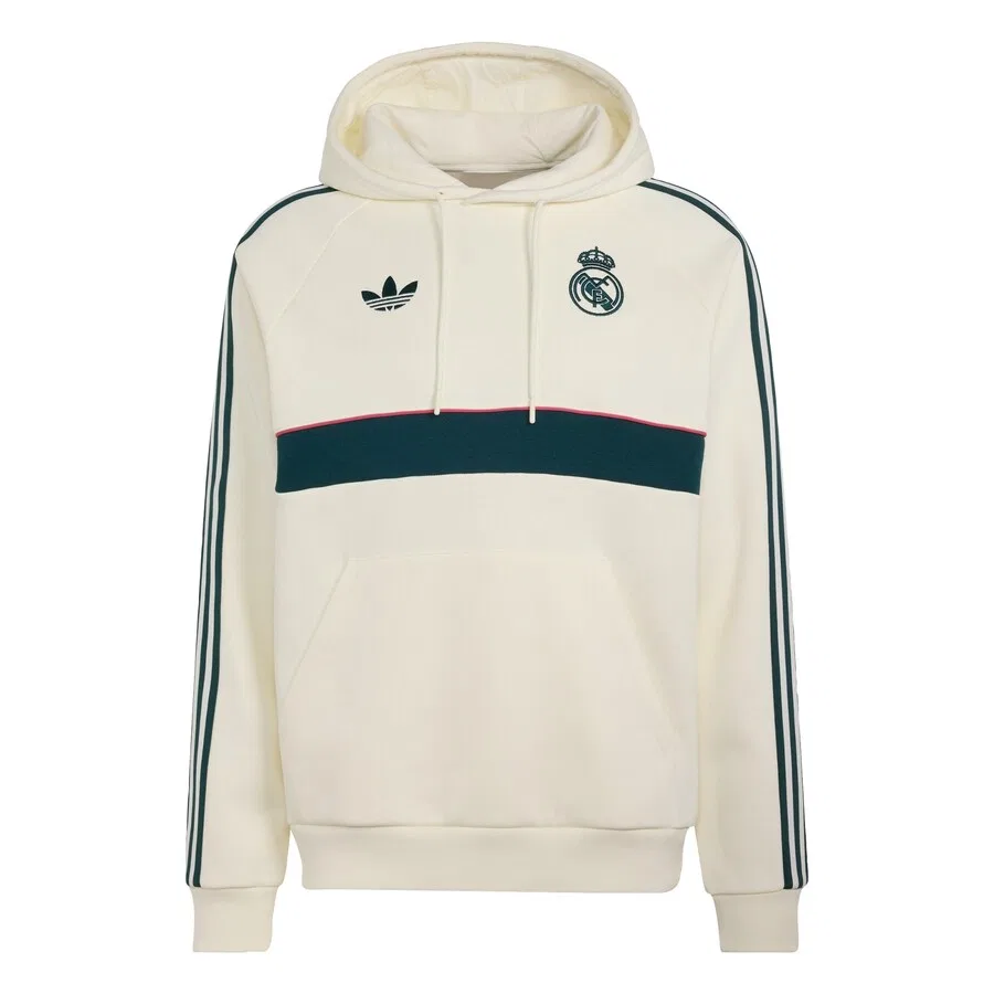 Толстовка на молнии ADIDAS PERFORMANCE Athletic 'Real Madrid' из шерсти белого цвета